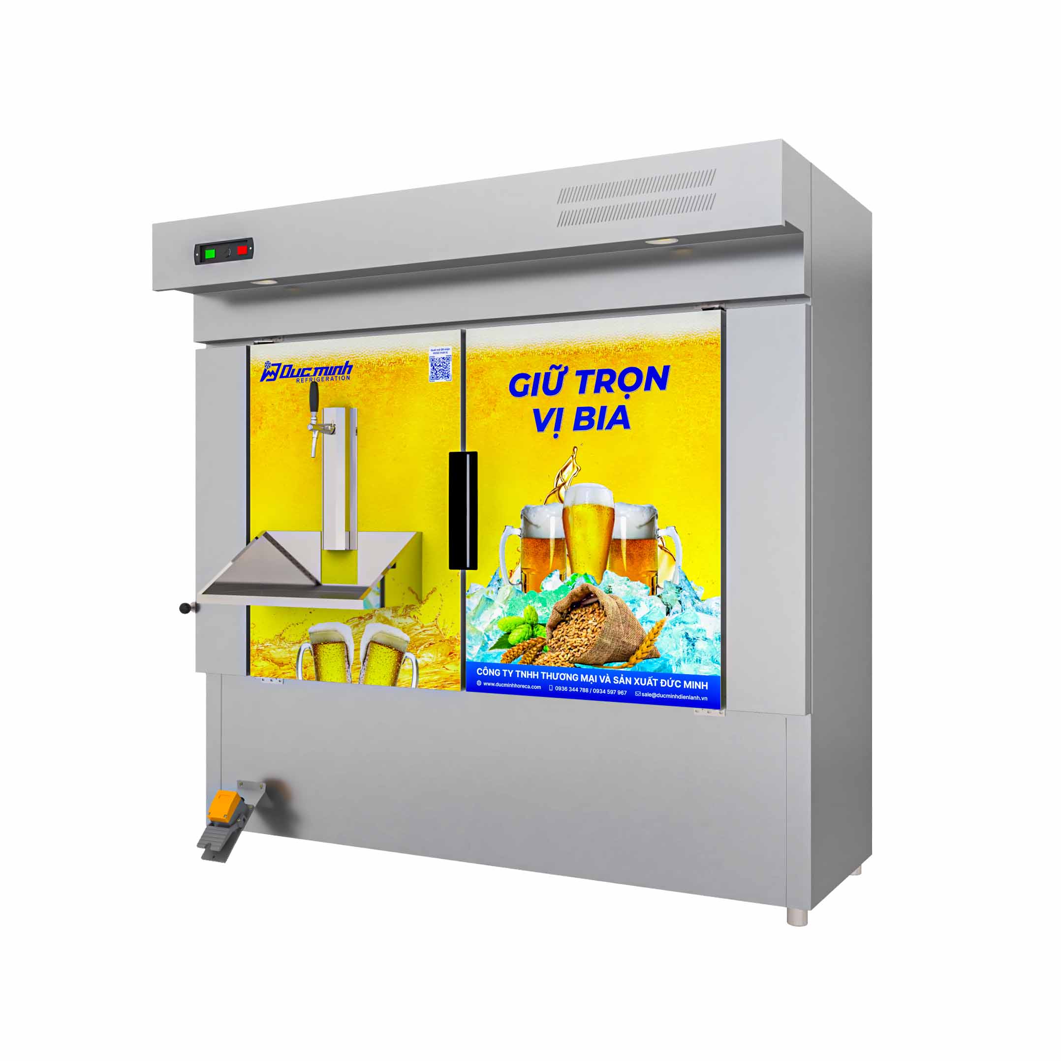 Tủ bia khô nước khay rót 8 bom 50L
