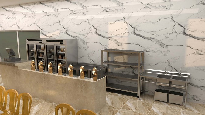Phối cảnh 3D các thiết bị tại quầy bar bia